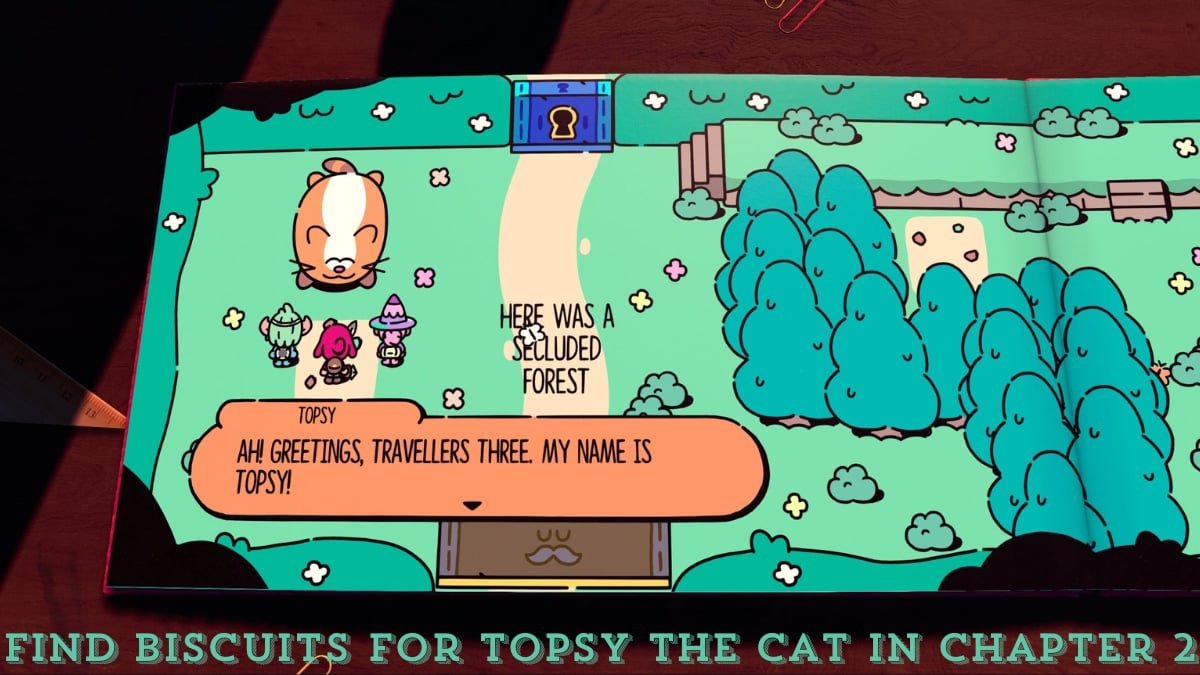 Plucky Squire Chapitre 2 : Localisez les biscuits de Topsy Cat