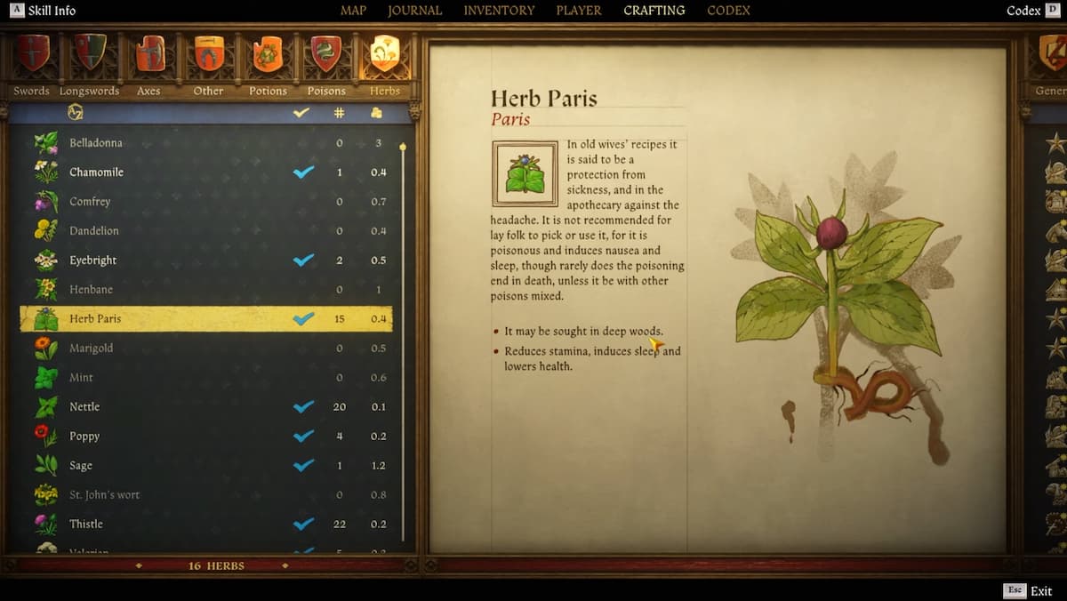 Comment obtenir Herb Paris dans le Royaume de Come Deliverance 2